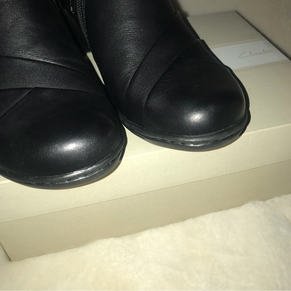 Clarks Channing Ann Black Leather Slip-On Shoe - Picture 9 of 16